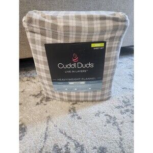 NEW Cuddl Duds KING Heavyweight Flannel Sheet Set Plaid Brushed Cotton Durable